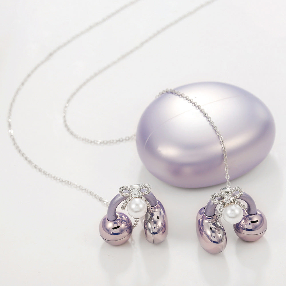 Diamond Buckle Butterfly Pearl Ear Clip