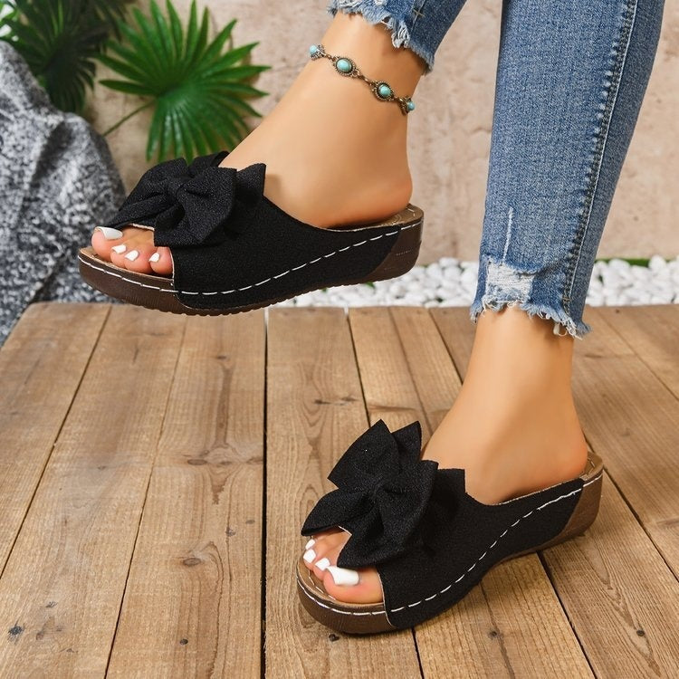 Bowknot Wedge Sandals