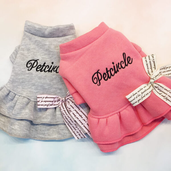 Puppy dress bow letter skirt