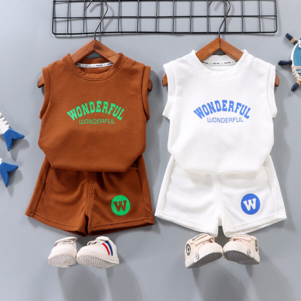 Summer Childrens Sleeveless Vest and Shorts Set