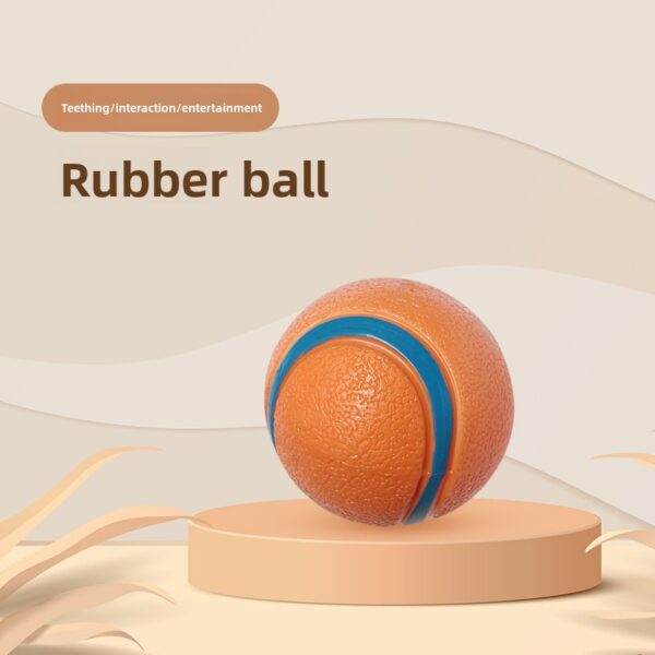 Extra-thick, sound-emitting, elastic dog toy ball