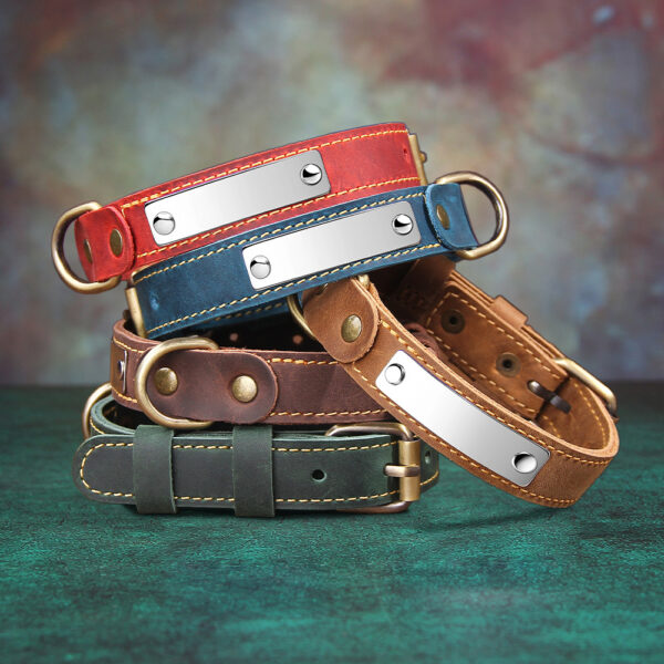 Genuine Leather Pet Collar for Dogs