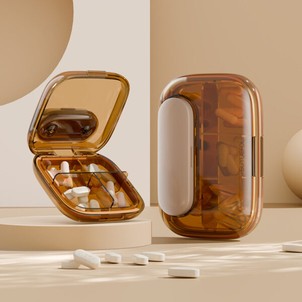 Portable Daily Pill Organizer with Secure Lid