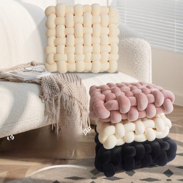 Square woven throw pillow cushion