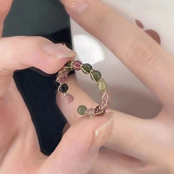 Adjustable Crystal Bead Ring