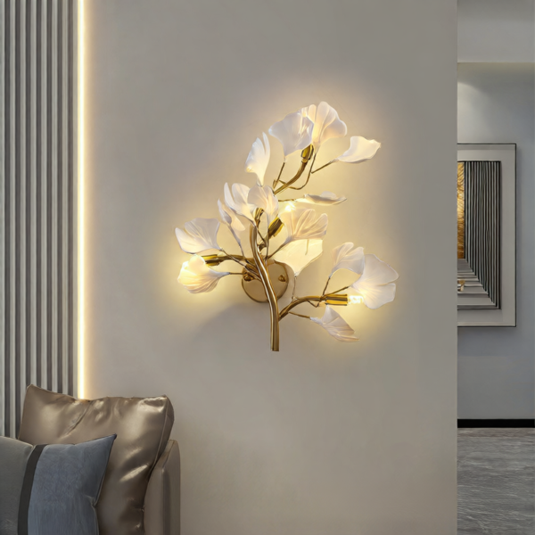 Ginkgo leaf wall lamp light