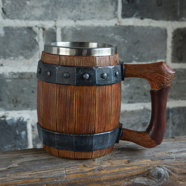 Wooden Barrel Design Beer Mug