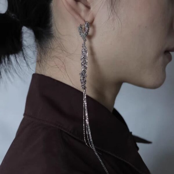 Long Woven Tassel Earrings and Necklace