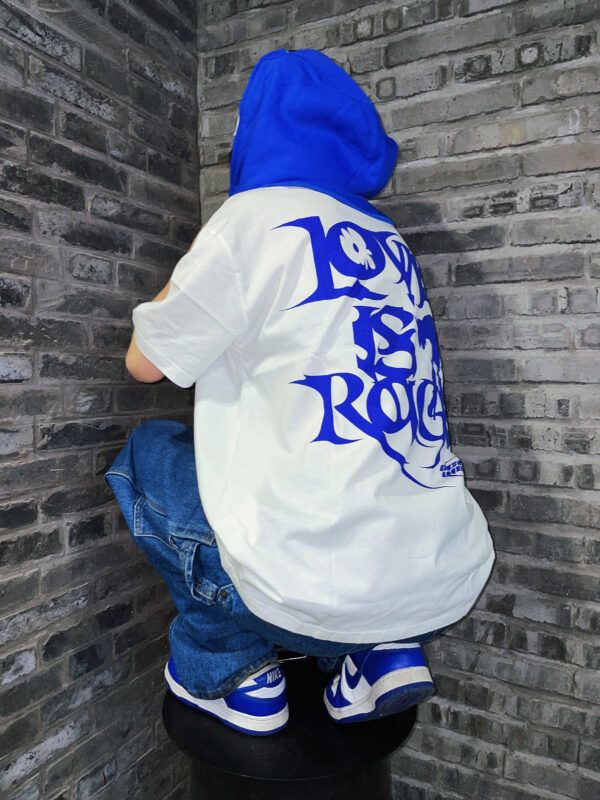 Printed multi-colour short-sleeved loose T-shirt