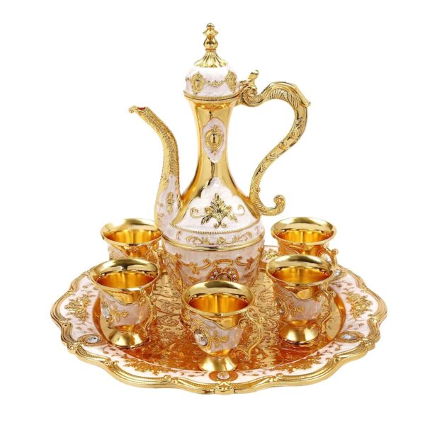 Vintage Turkish Ceramic Tea with Pot and Cups