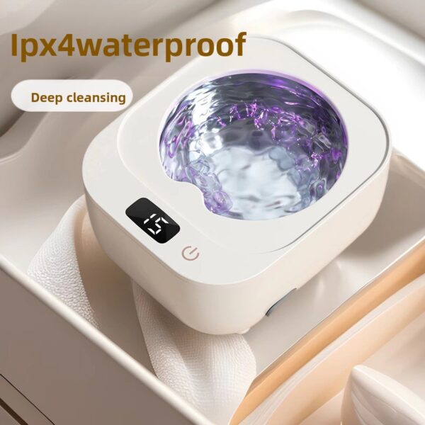 New ultrasonic cleaning machine household braces cleaner high frequency acoustic wave jewelry blue light automatic sterilization machine