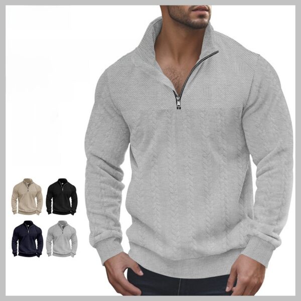 Stand-up collar zip-up hoodie