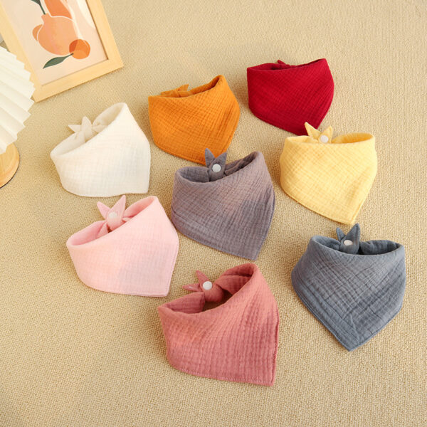 Four-layer solid-color triangular scarf