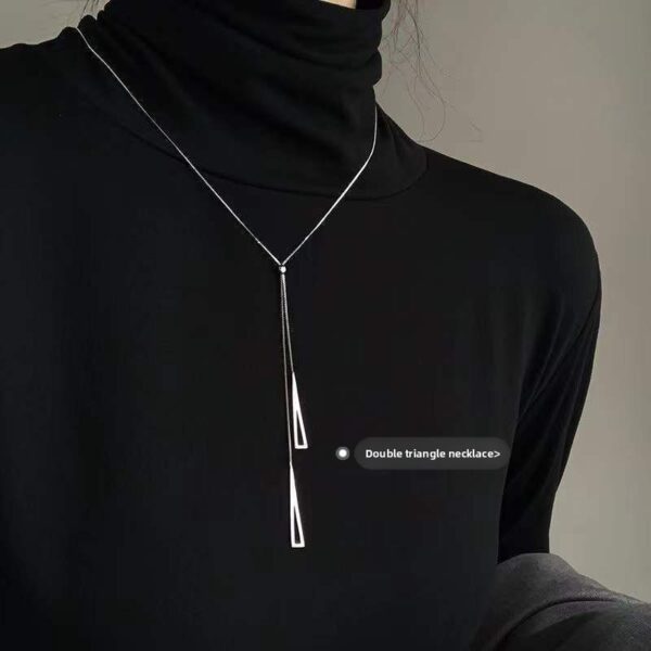 Adjustable Double Triangle Pendant Necklace